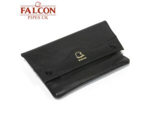 Falcon |Black Leather Handrolling Pouch | 546
